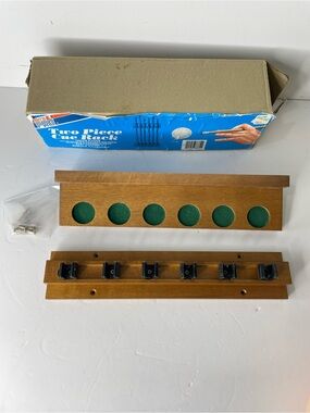 MTA Pro Vintage 2 Piece Cue Rack Wood NOS Holds 6 Pool Sticks NIB